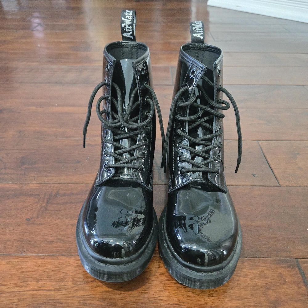 Dr. Martens Black Patent Ankle Boots